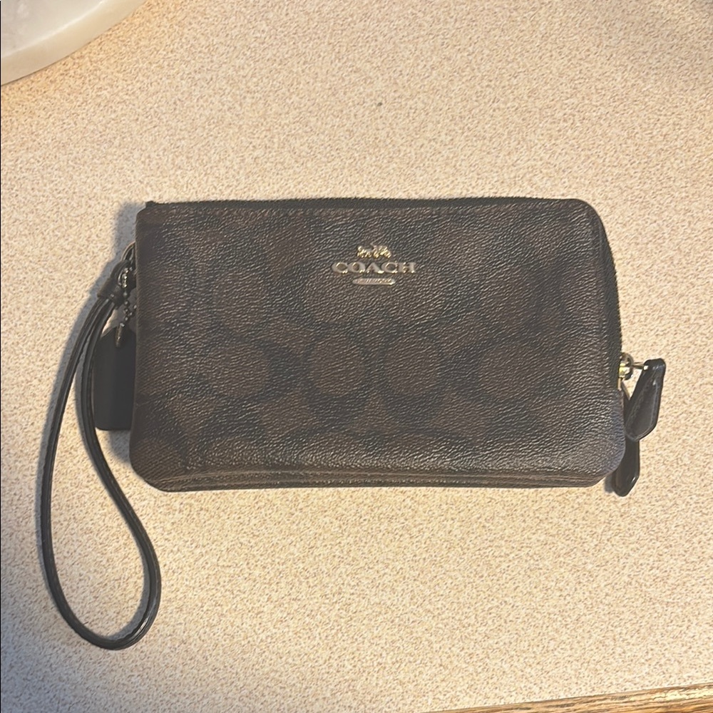 Coach Brown Wristlet